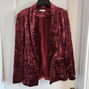 RO & DE Red Velvet Blazer